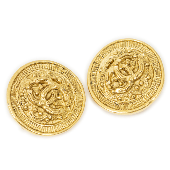 Chanel Jewelry - Chanel CC Round Clip On Earrings